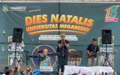 Ridwan Sau Pecahkan Suasana Puncak Perayaan Dies Natalis ke-18 Tahun Universitas Megarezky